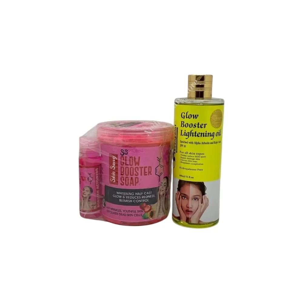 Ss Glow Booster Half Cast Blemish & Anti-Redness Soap & Skeenpoint Glow Booster Oil Combo