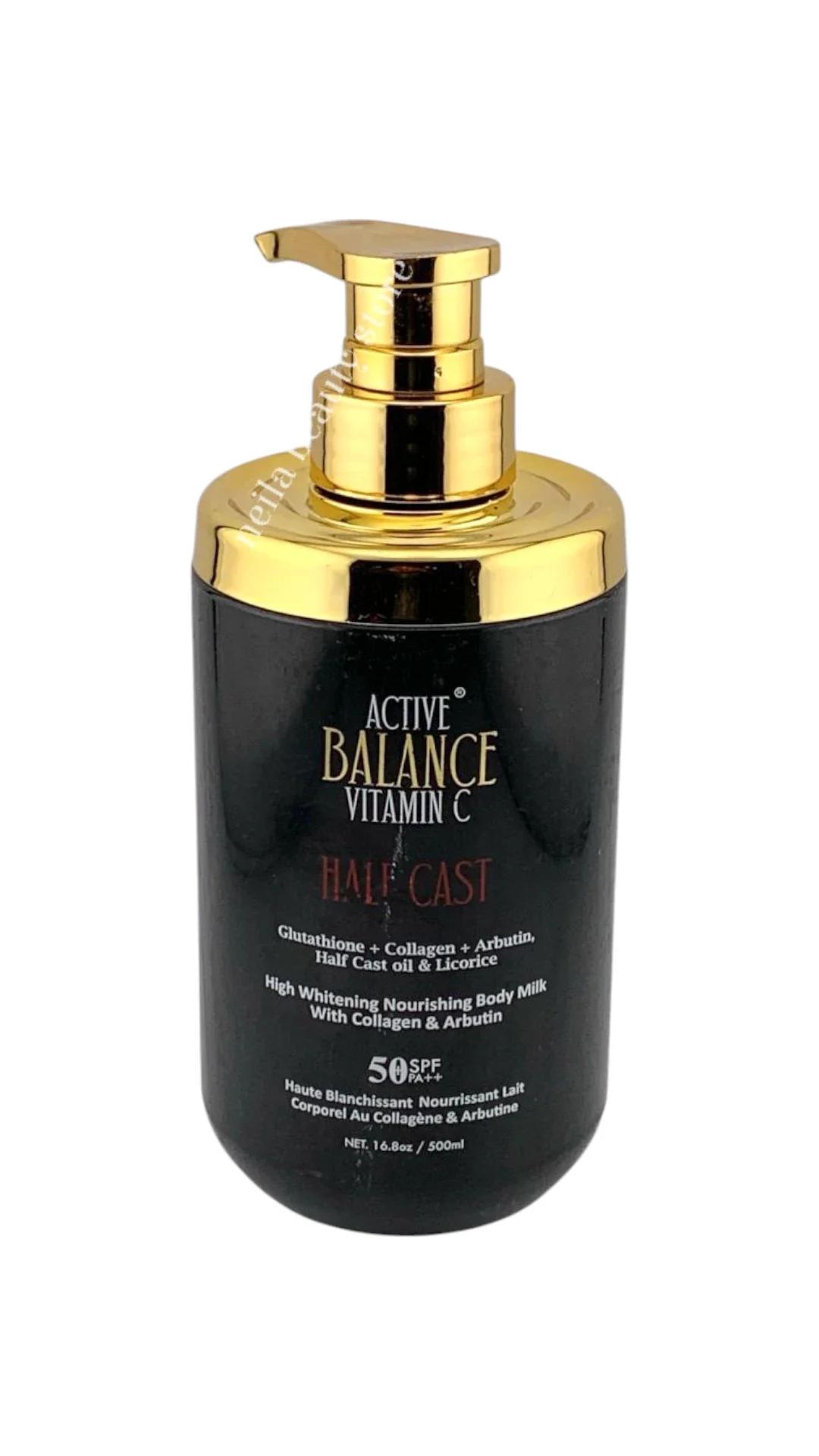 Active Balance Vitamin C Half Cast Glutathione+Collagen+Arbutin +Licorice Lotion - 500Ml