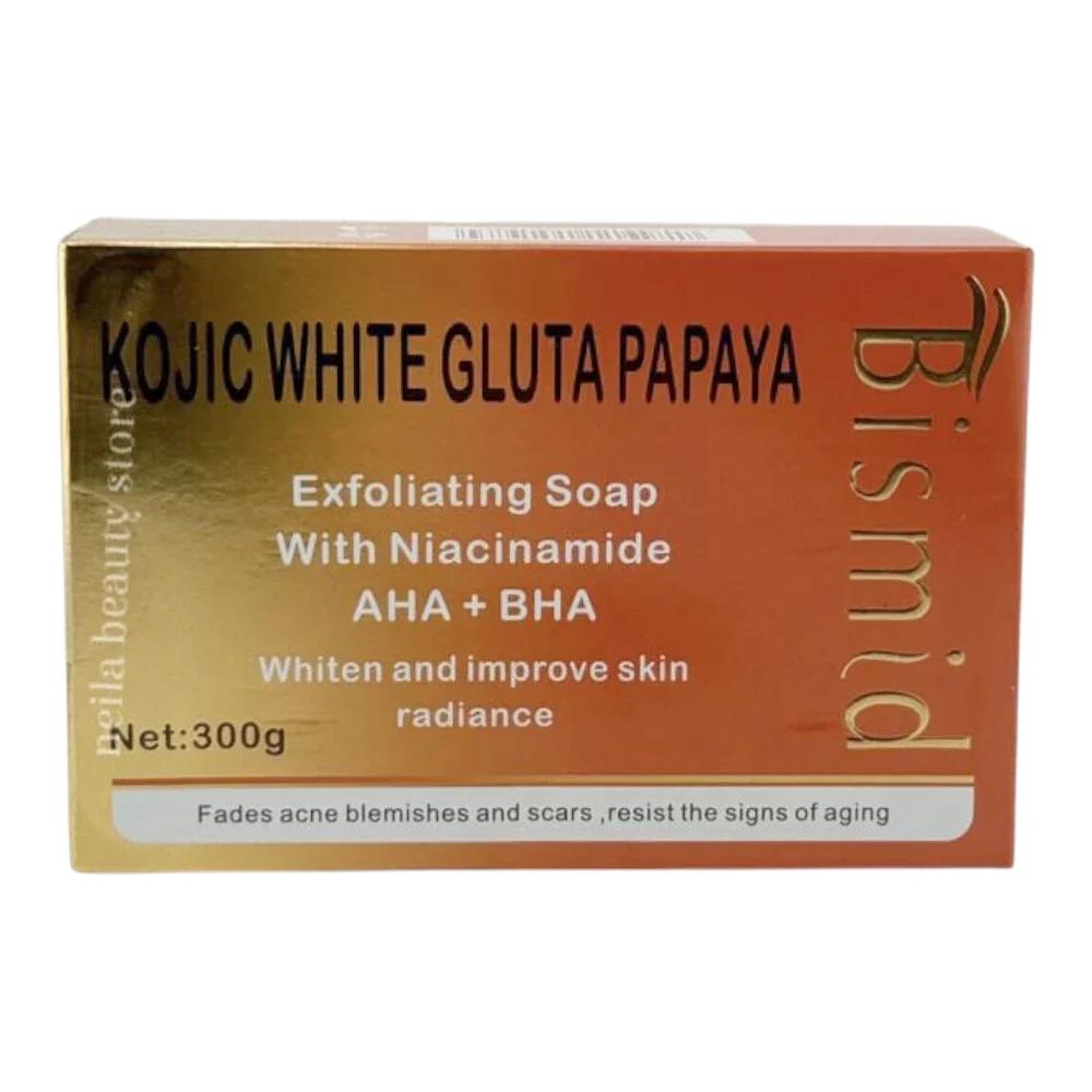 Bismid Kojic White Gluta Papaya Exfoliating Soap With Niacinamide AHA + BHA - 300Grm