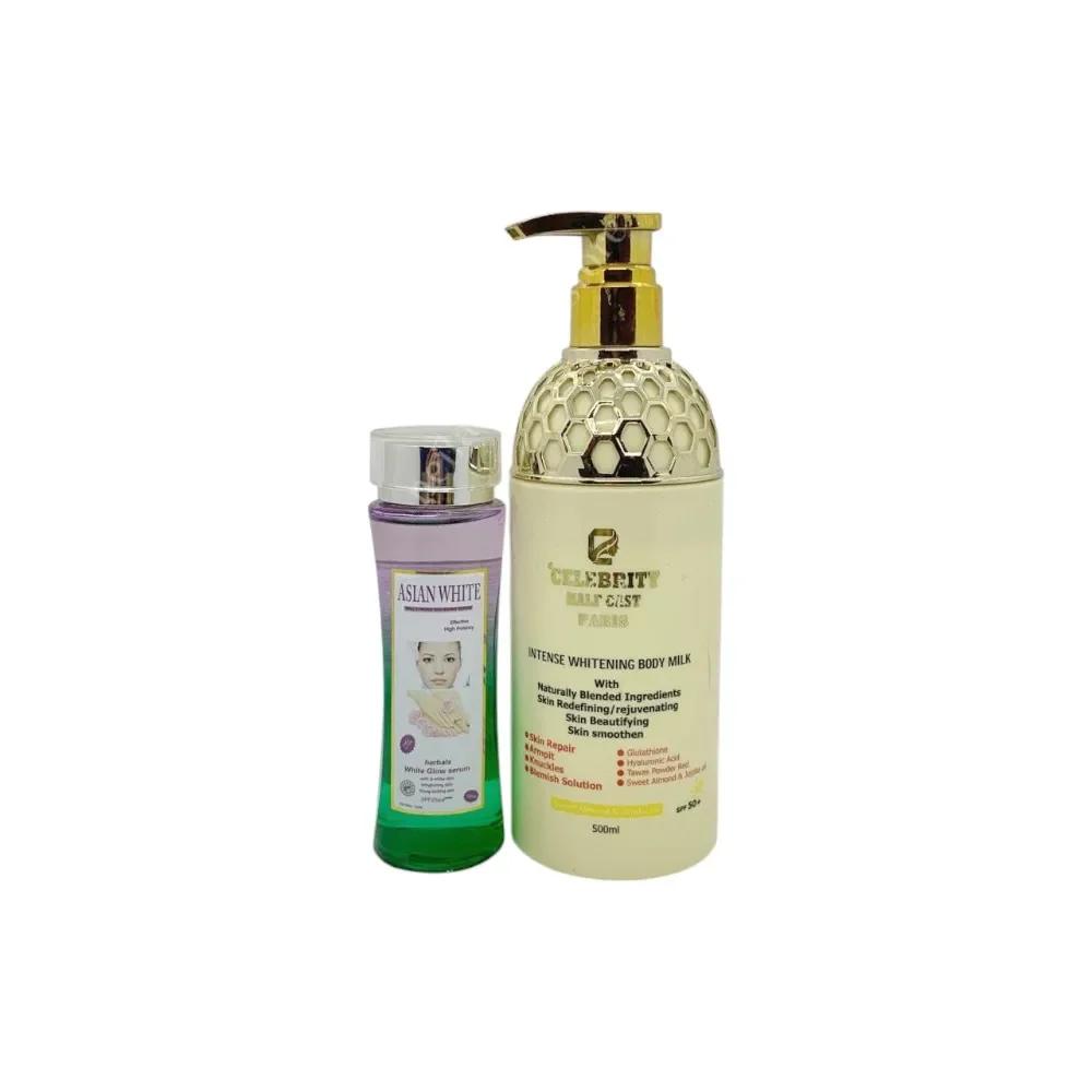 Celebrity Half Cast Paris Body Milk & Asian White High Potency Herbals Glow Serum Combo-2