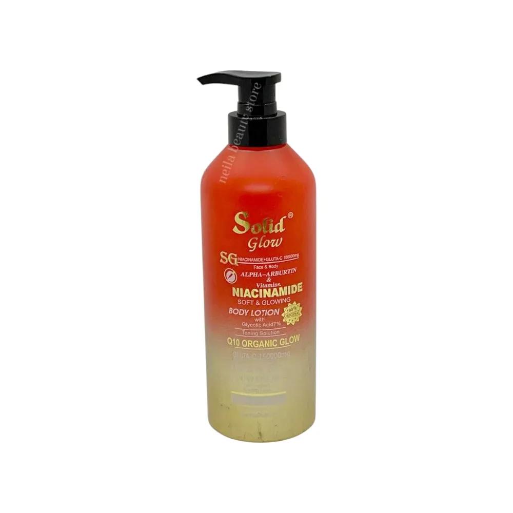 Solid Glow Niacinamide+Gluta-C And Alpha Arbutin Q10 Organic Glow Body Lotion - 500Ml