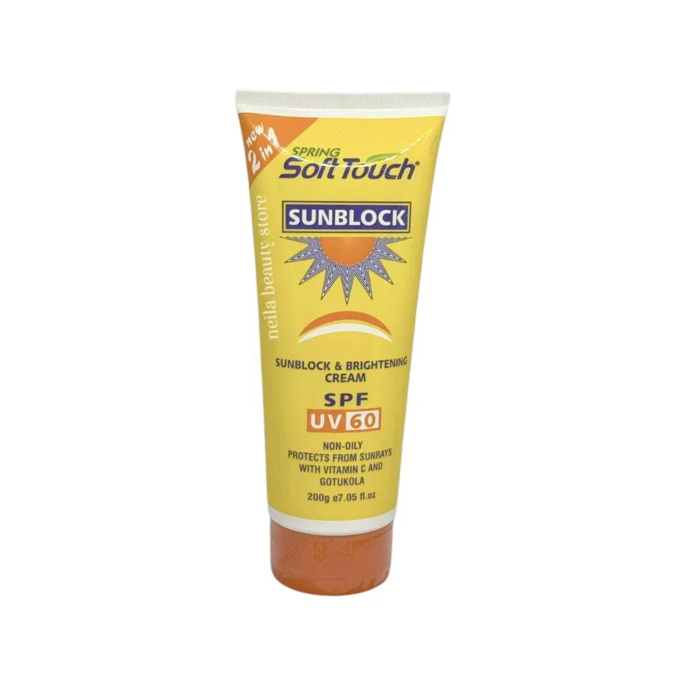 Spring Soft Touch SPF60 Sunblock And Brightening Cream - 200Grm