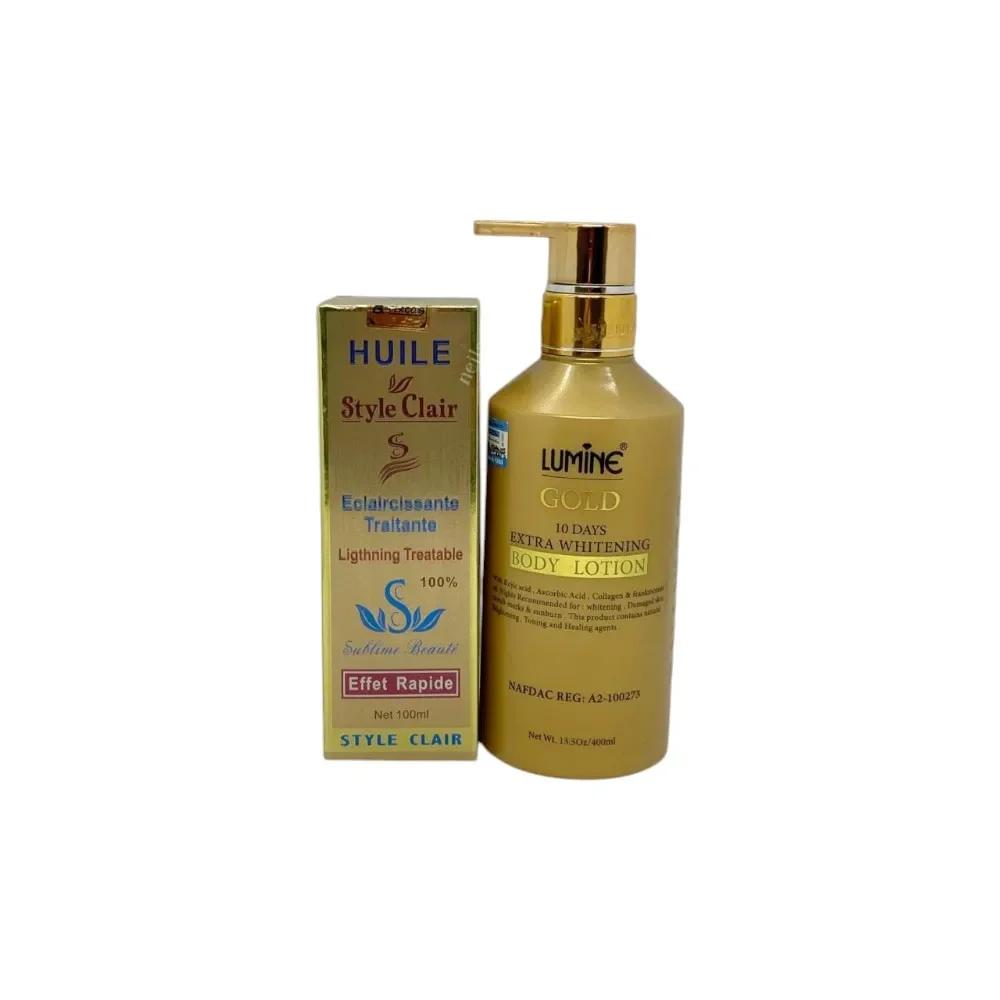 Lumine Gold Lotion And Huile Style Clair Oil Combo