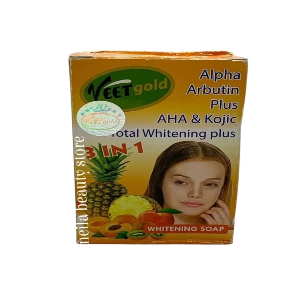 Veetgold 3in1 Alpha Arbutin plus AHA& Kojic Total Brightening Soap - 200Grm