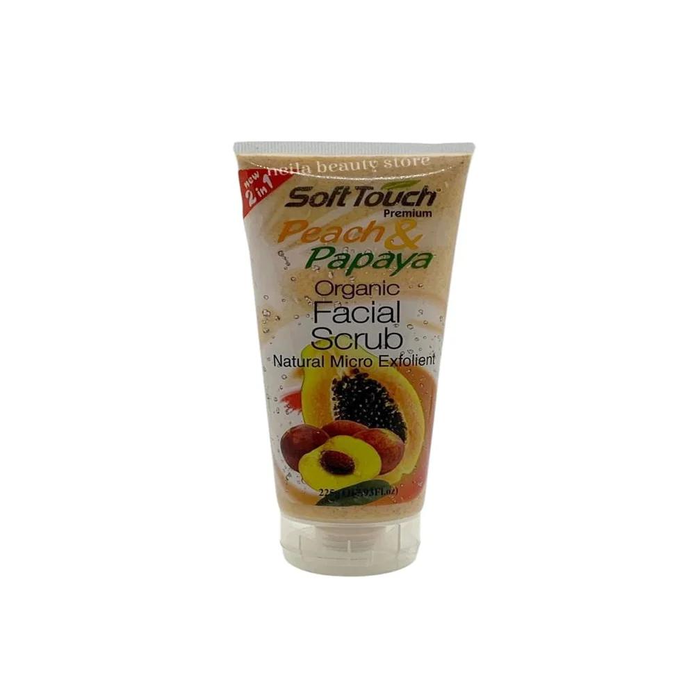 Soft touch Peach And Papaya Organic Facial Scrub - 225Grm