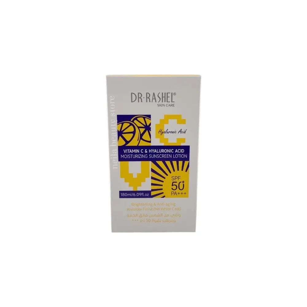DR.Rashel SPF50 Vitamin C & Hyaluronic Acid Brightening Moisturising Sunscreen Lotion - 180Ml