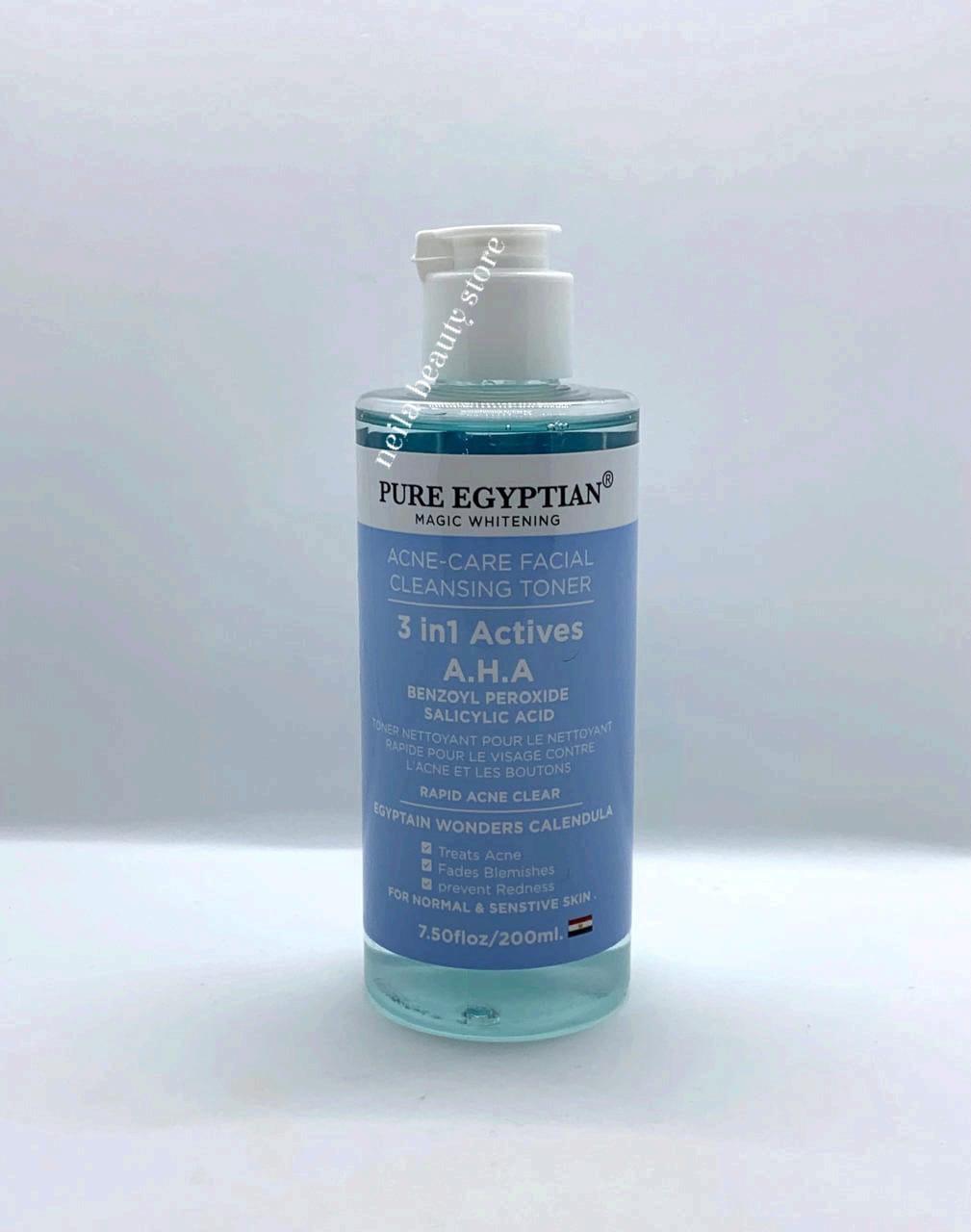 Pure Egyptian Brightening Acne Care Facial Cleaning Toner 3in1 - 200Ml