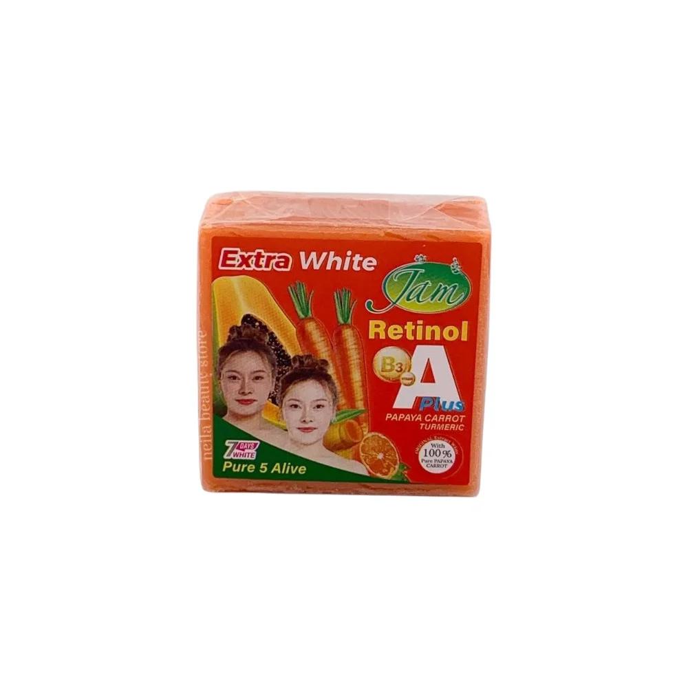 Jam Retinol A B3 Plus Papaya, Carrot, Turmeric Soap - 65Grm