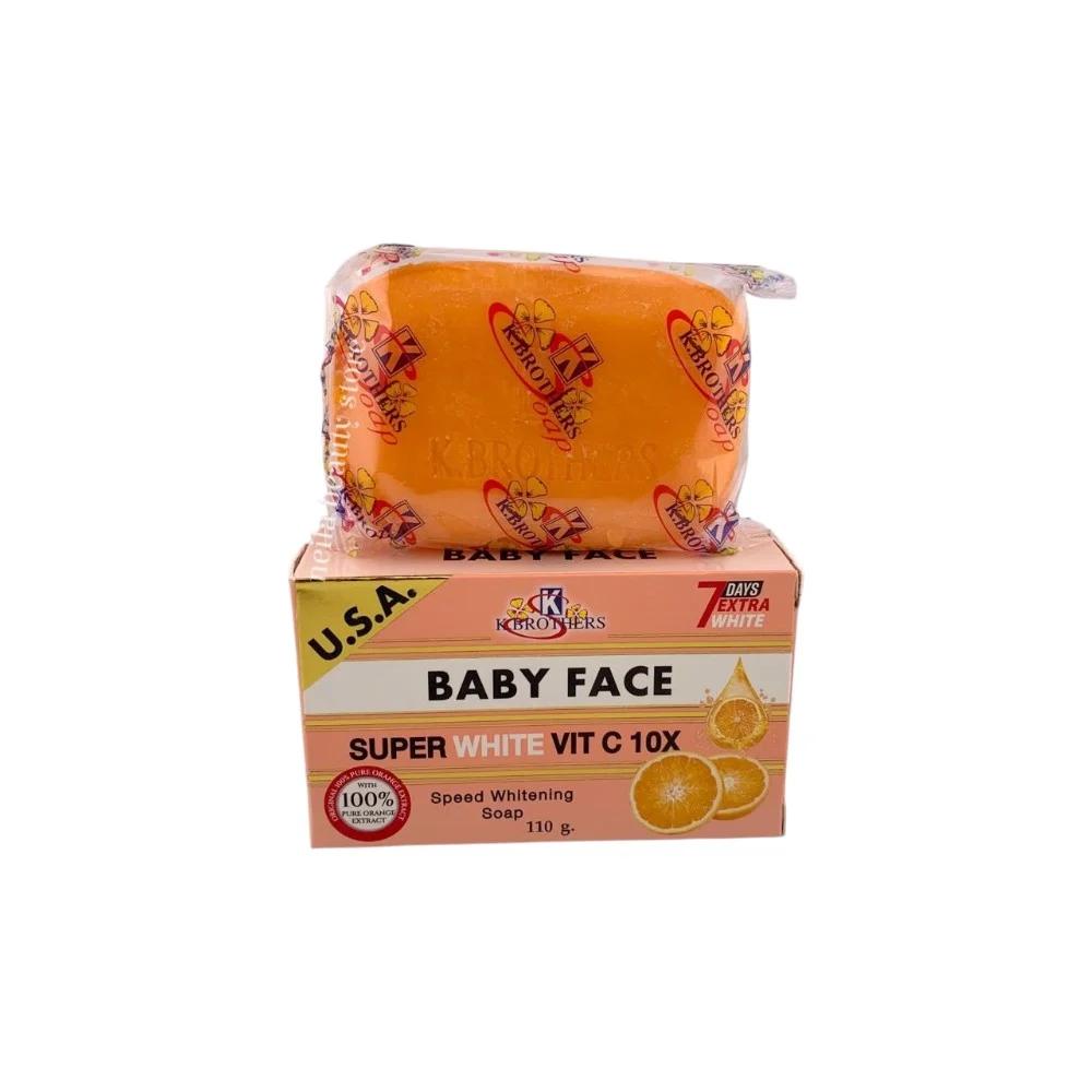 K.Brothers Baby Face Super White Vitamin C 10X Speed Brightening Soap - 110Grm