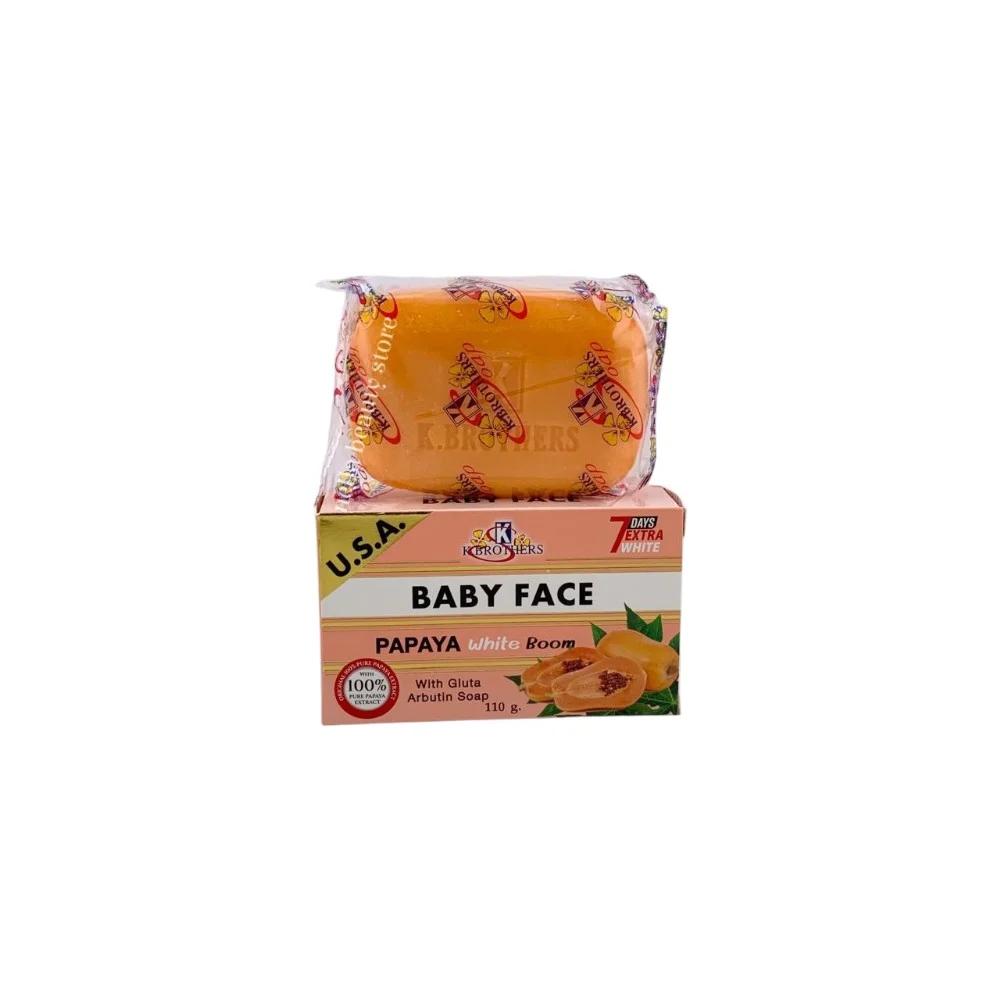 K.Brothers Baby Face Papaya White Boom With Gluta Arbutin Soap - 110Grm