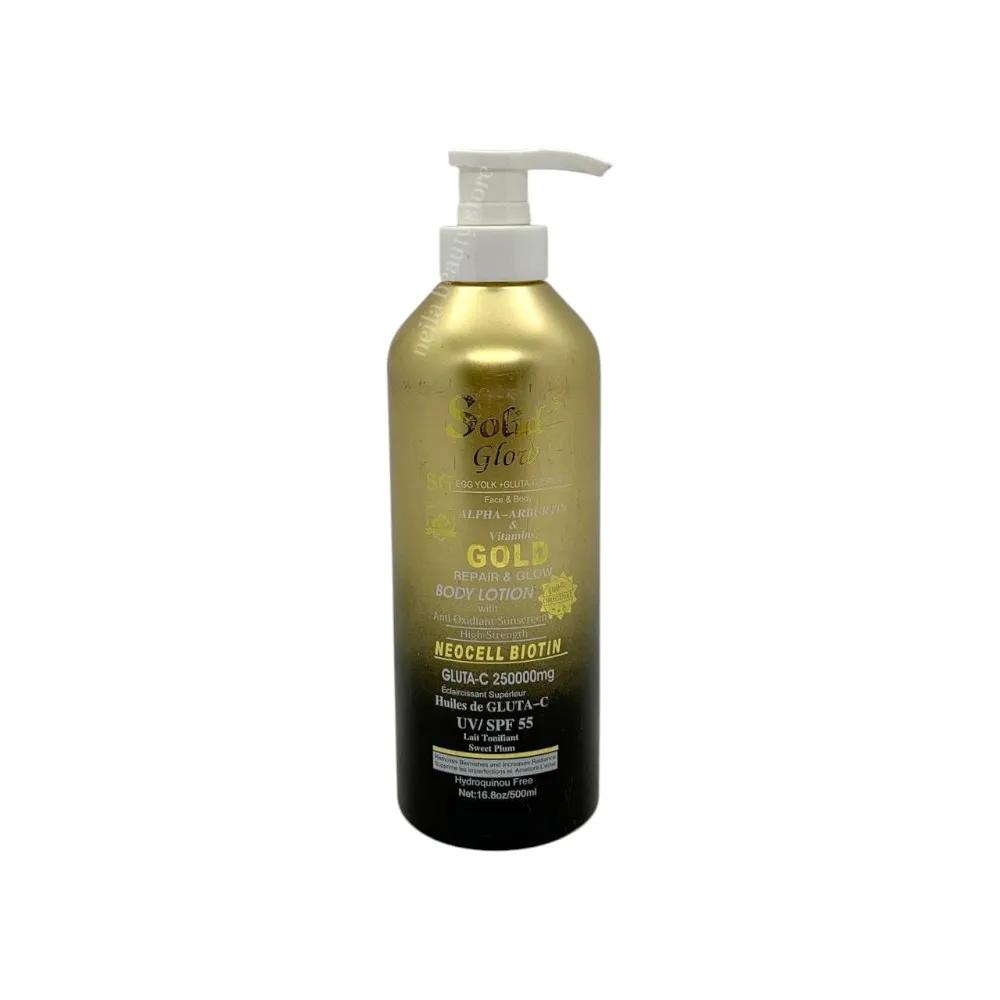 Solid Glow Egg Yolk +Gluta-C, Alpha Arbutin Gold Repair And Glow Body Lotion - 500Ml