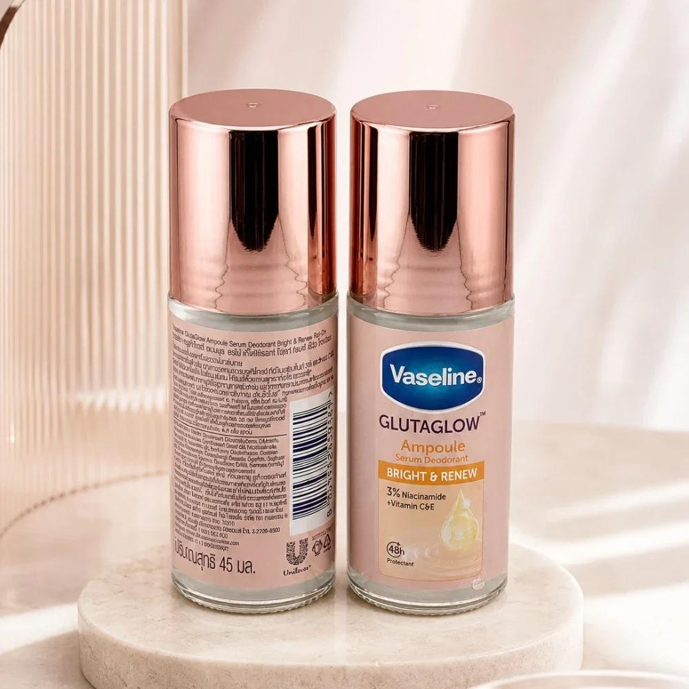 Vaseline Glutaglow Ampoule Bright And Renew Serum Deodorant 3% Niacinamide + Vitamin C & E - 45Ml