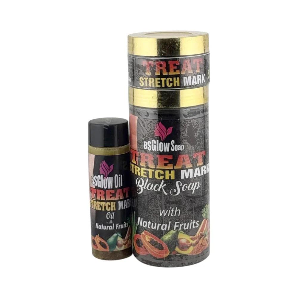 Bs Glow Treat Stretch Marks Black Soap+Sugar Scrub & Oil