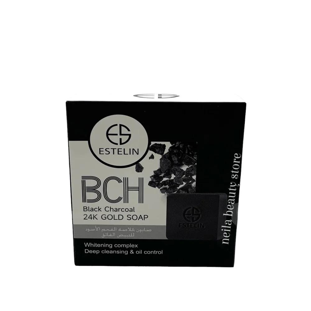 Estelin Black Charcoal 24k Gold Brightening Soap - 100Grm