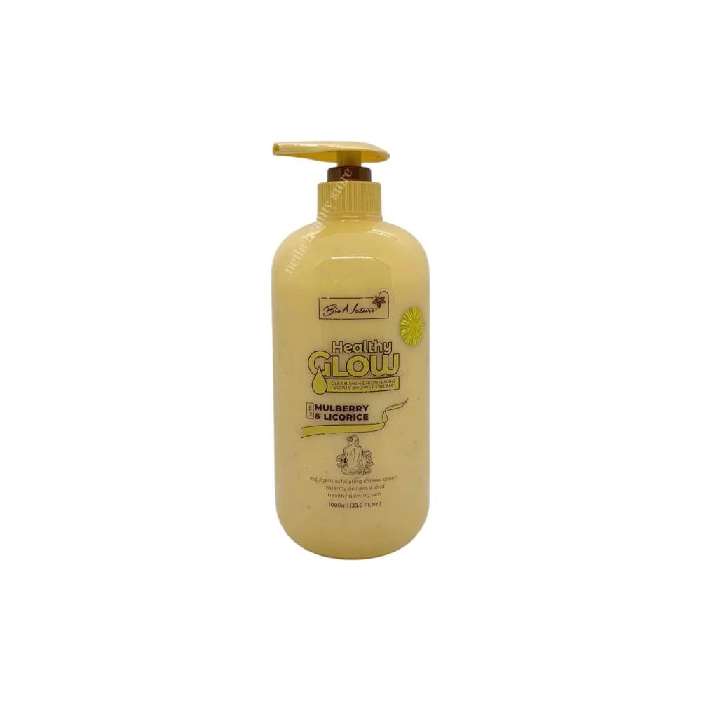 Bionature Healthy Glow Mulberry And Licorice Skin Brightening Scrub Shower Cream - 1000Ml
