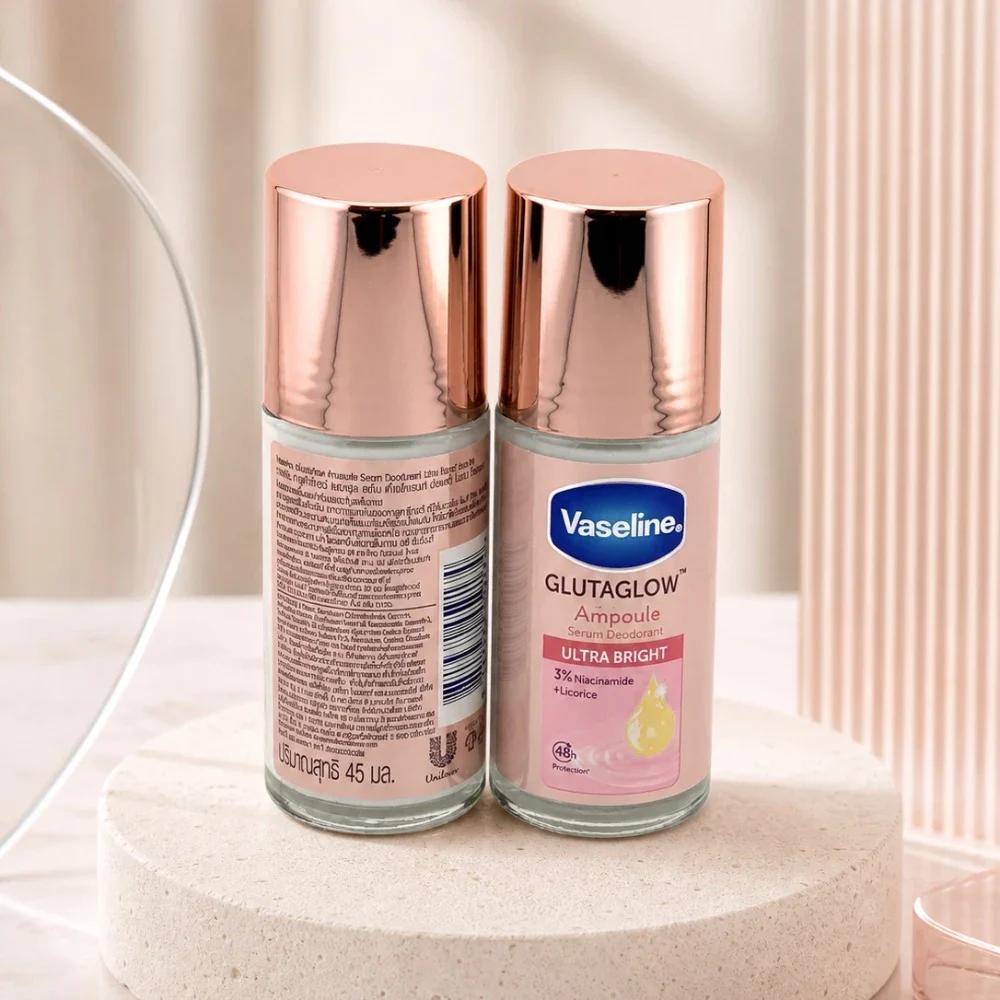 Vaseline Glutaglow Ampoule Ultra Bright Serum Deodorant, 3% Niacinamide + Licorice - 45Ml