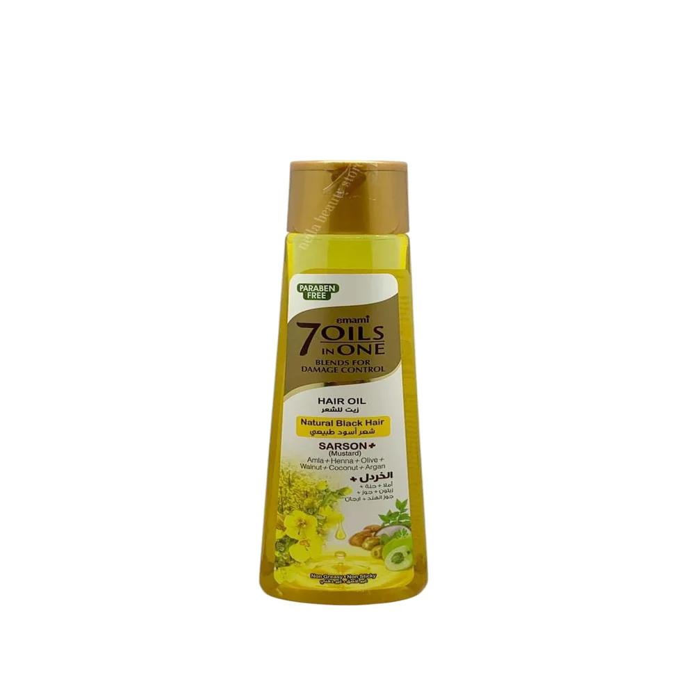 Emami 7 Oils In One Sarson(Mustard) Natural Black Hair Oil - 200Ml