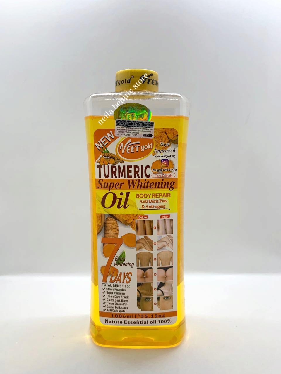 Veetgold Turmeric Body Repair Anti Dark Spots And Anti Aging Oil - 1000Ml