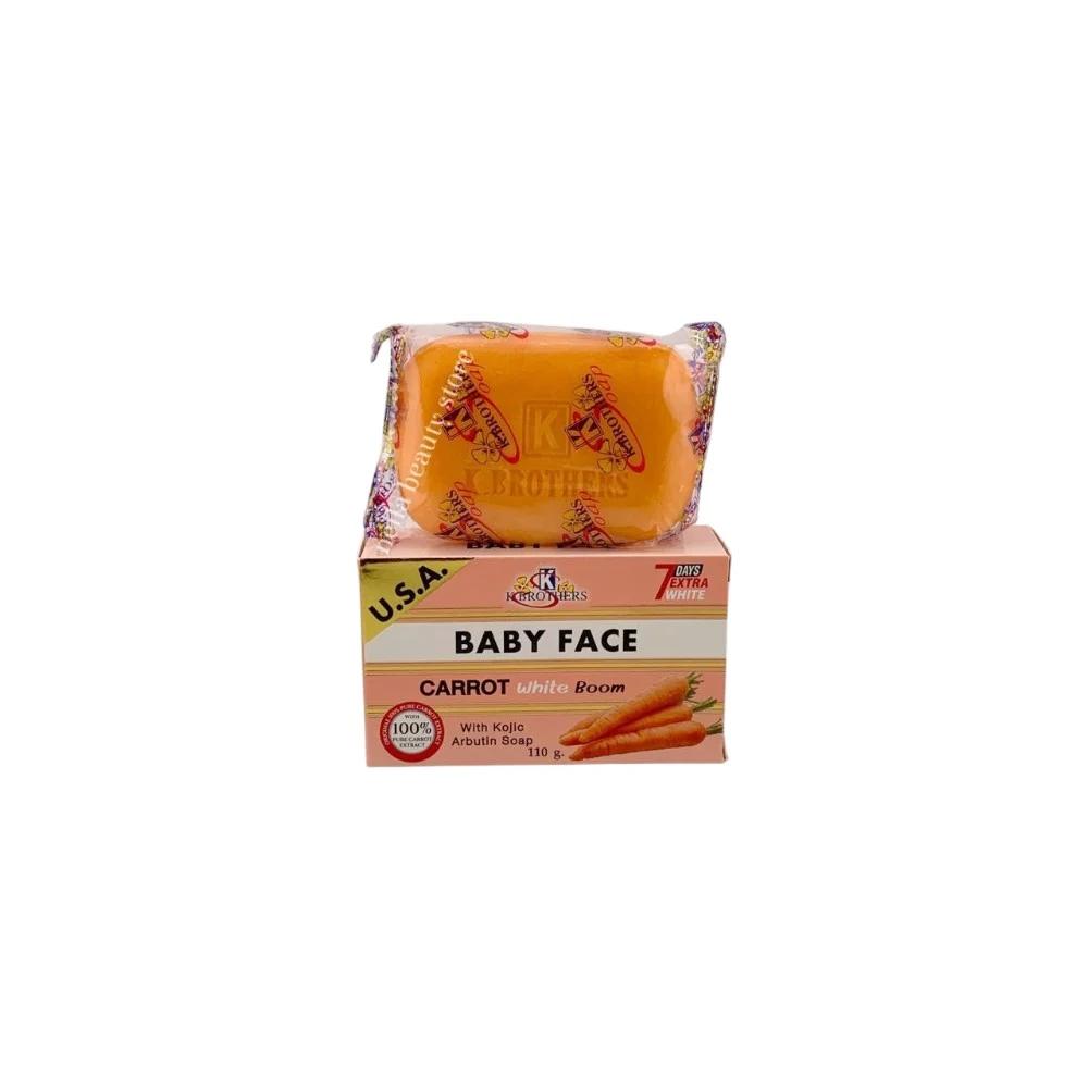 K.Brothers Baby Face Carrot White Boom With Kojic Arbutin Soap - 110Grm