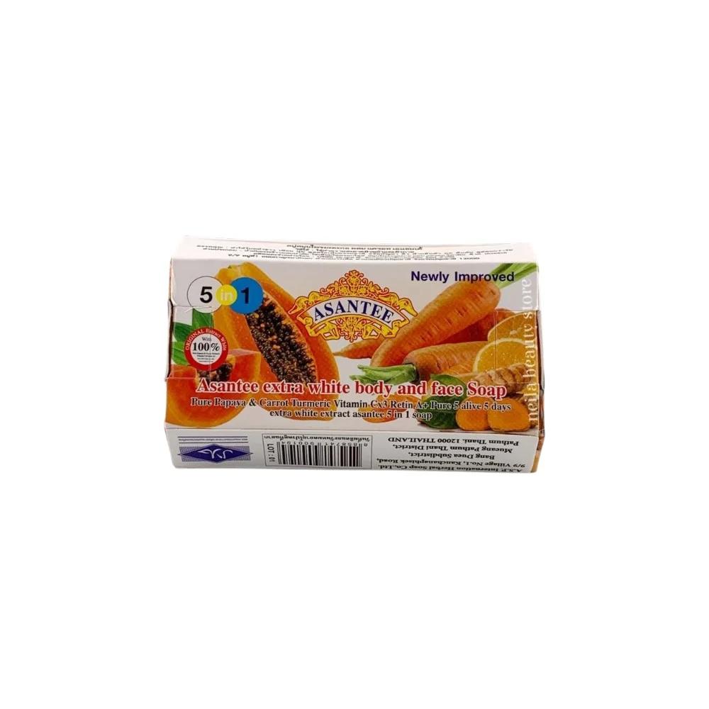 Asantee 5in1 Extra White Papaya And Carrot Soap - 125Grm