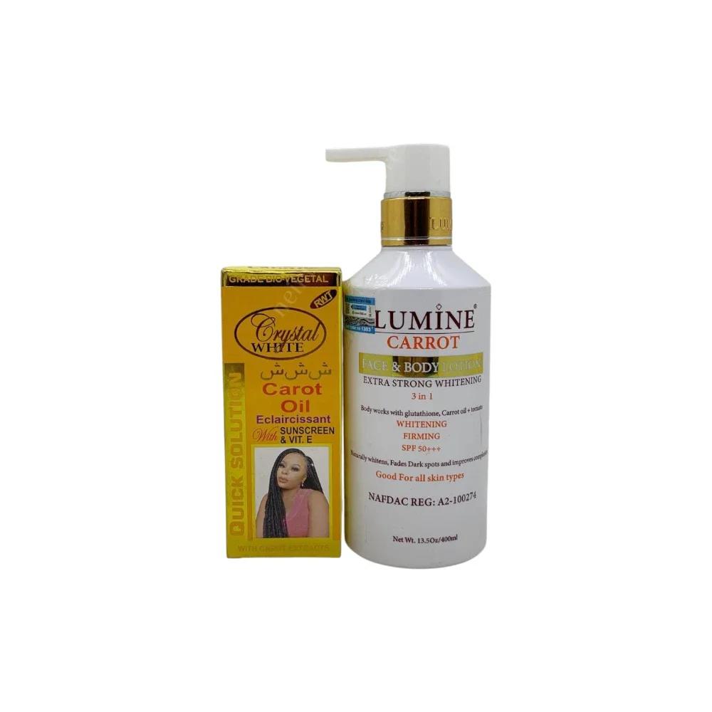 Lumine Carrot 3in1 And Crystal White Carrot Oil Combo