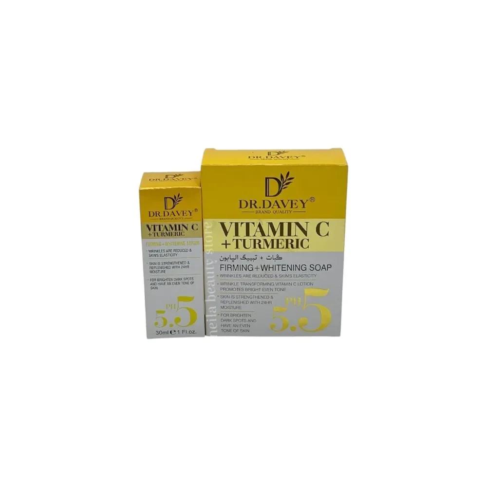 DR. Davey Vitamin C+ Turmeric Brightening Serum + Soap Combo