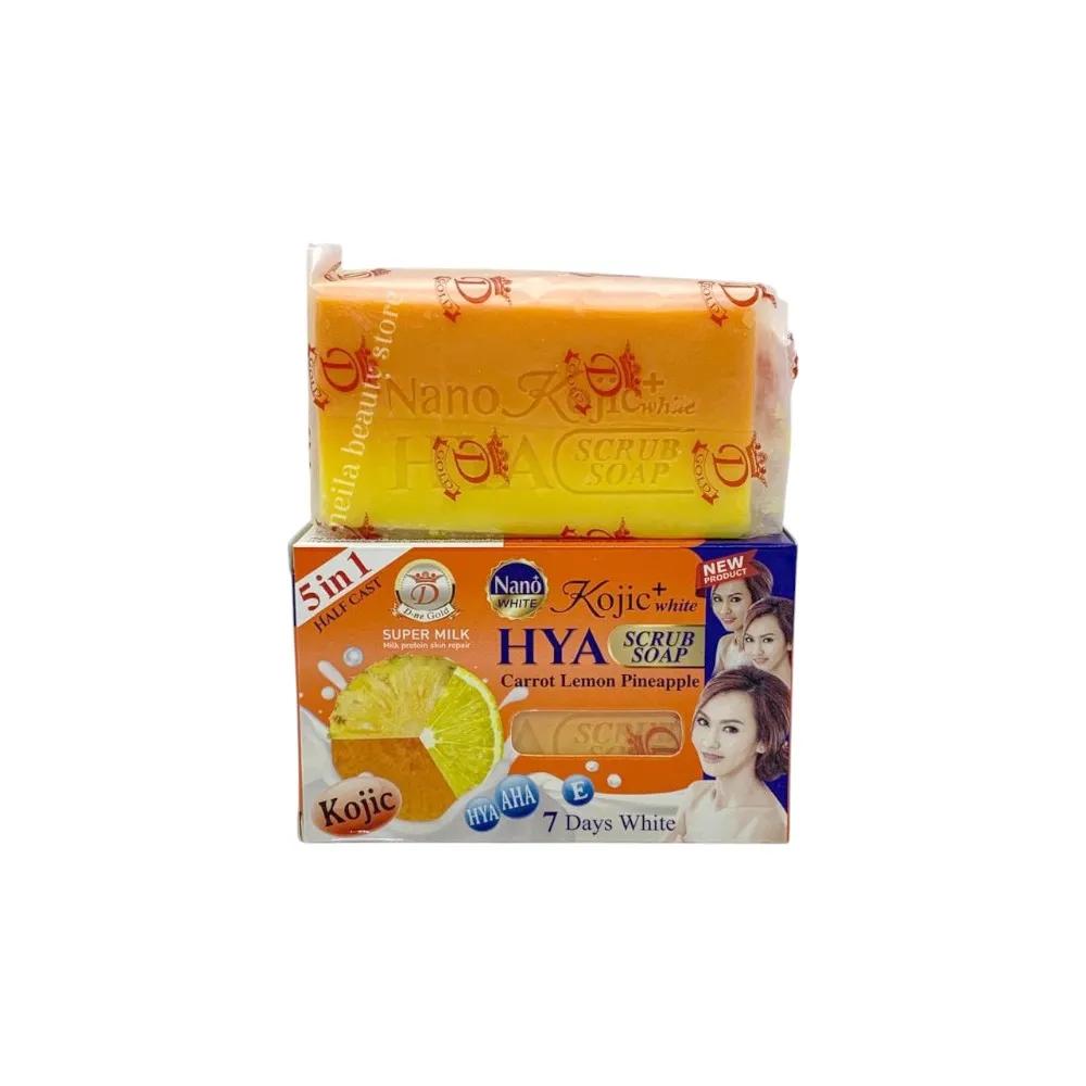Nano Kojic White HYA Carrot , Lemon, Pineapple Scrub Soap - 160Grm