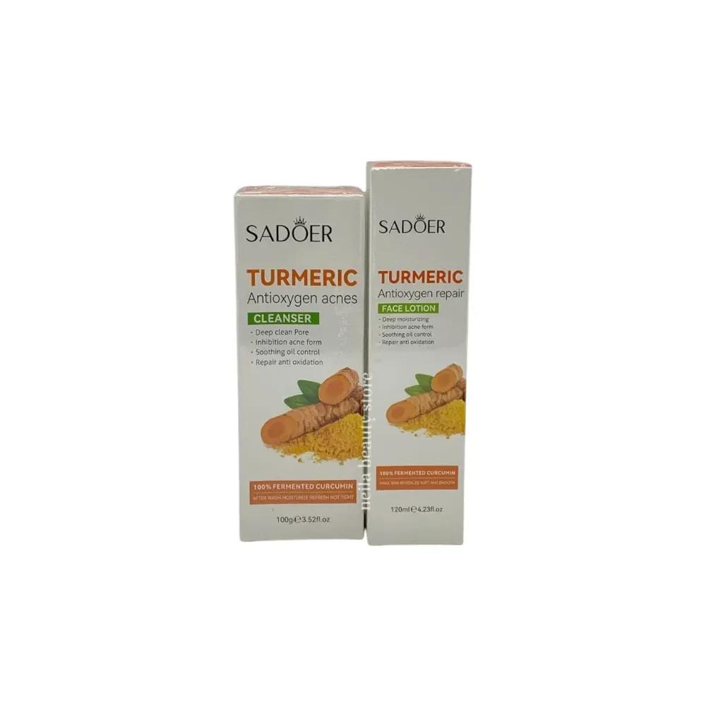 Sadoer Turmeric Antioxygen Repair Face Lotion And Cleanser Combo