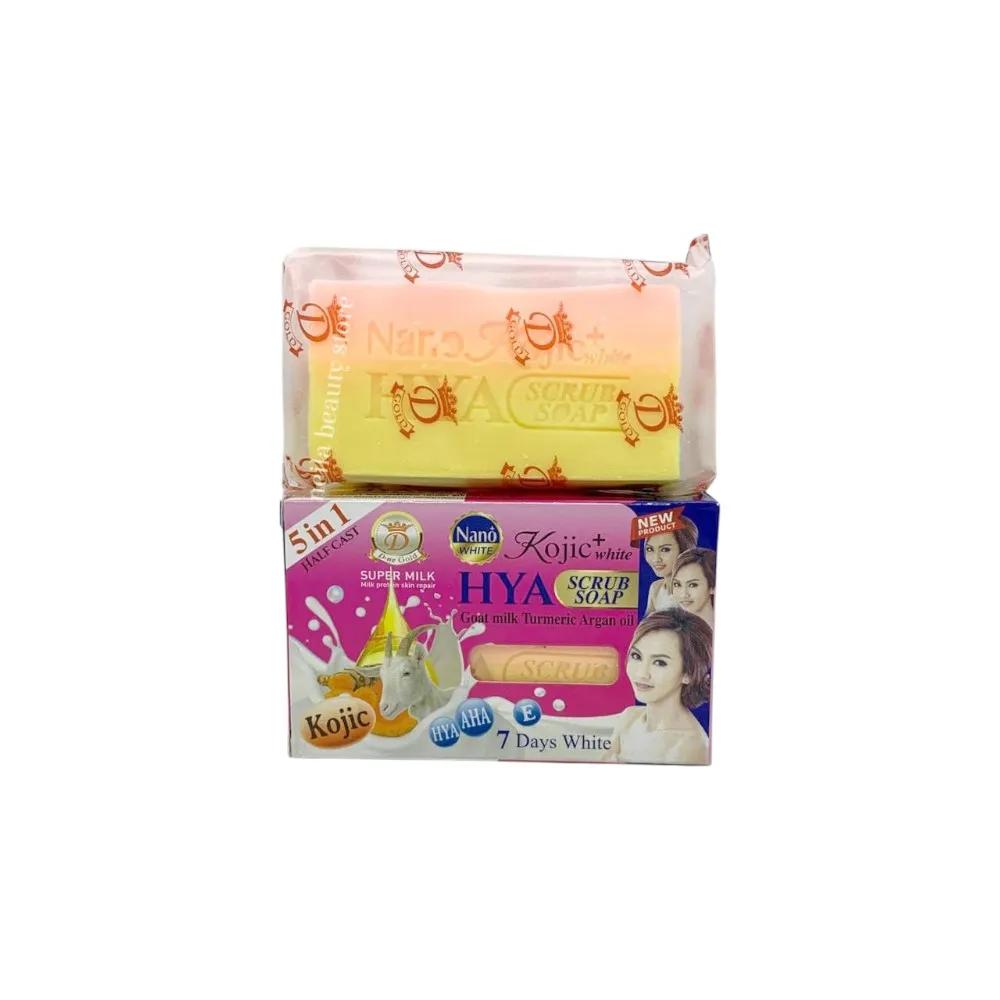 Nano Kojic White Hya Goat Milk, Turmeric And Argan Oil Scrub Soap - 160Grm