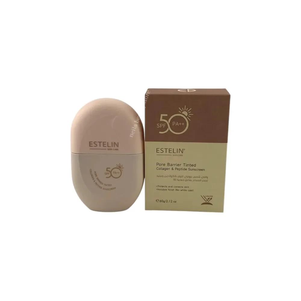 Estelin Pore Barrier Tinted Collagen & Peptide Sunscreen - 60Grm