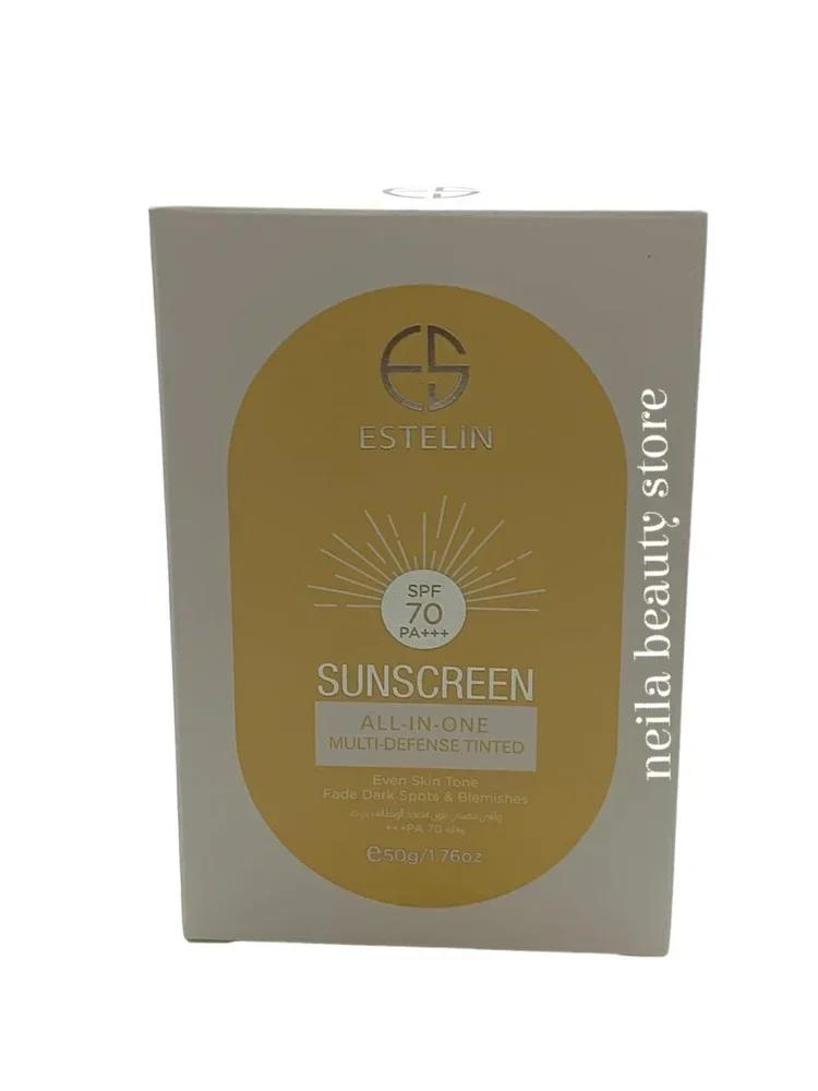 Estelin Sunscreen SPF70 PA+++ All In One Multi Defence Tinted - 50Grm