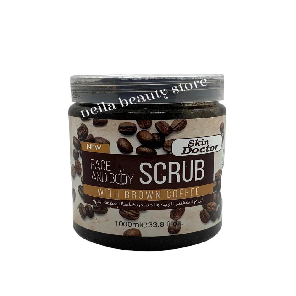 Skin Doctor Face And Body Brown Coffee Brightening Scrub - 1000Ml